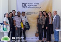 Professores do NE: Isa Freire (UFPB), Lídia Cavalcante (UFC), Sandra Siebra (UFPE), Henry Oliveira (UFPB), Edivanio Duarte (UFAL), Anna Elizabeth (UFPE), Isabel Barreira (UFBA), Martha Suzana (UFS) e Raimundo Santos (UFPE), XIX ENANCIB, Londrina, 2018.