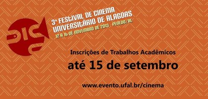 Prazo para inscrição de curtas no III Festival de Cinema Universitário de Alagoas termina na segunda-feira