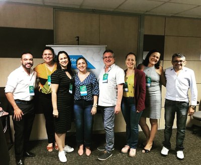 Coordenadores dos Programas de Pós-Graduação em Ciência da Informação da Região Nordeste: Pedro Barbosa (Rio Grande do Norte - UFRN), Sandra Siebra (Pernambuco - UFPE), Gracy Martins (Paraíba - UFPB), Carla Façanha (Ceará - UFCA), Tadeu Feitosa (Ceará - UFC), Martha Suzana (Sergipe - UFS), Isabel Barreira (Bahia - UFBA) e Edivanio Duarte (Alagoas - UFAL) (esq. à dir.). Brasília, 13 de setembro de 2019.