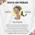 Nota de pesar pelo falecimento da Professora Isa Feire