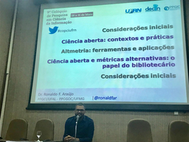 Professor do PPGCI/UFAL profere palestra sobre Ciência aberta e métricas alternativas