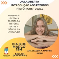 Aula aberta: Introdução aos Estudos Históricos - 2022.2