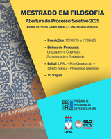 Abertura de Processo Seletivo: Mestrado em Filosofia - Edital n. 01/2025