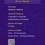 Abertura de Processo Seletivo para Aluno Regular: Mestrado em Filosofia